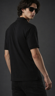 Black Essential Polo Tee
