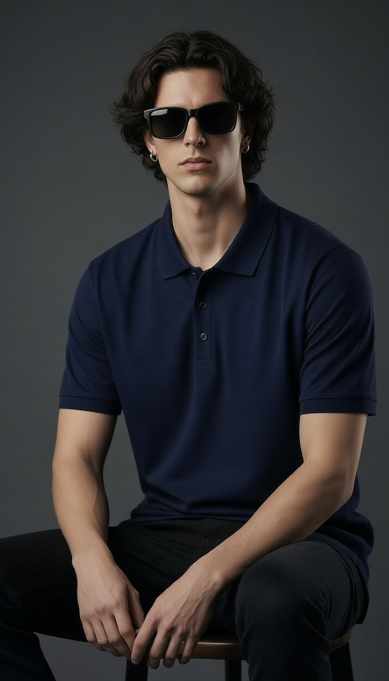 Navy Blue Essential Polo Tee