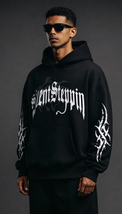 Silent Steppin Oversize Black Hoodie