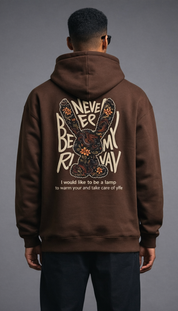 Rave Rabbit Oversize Brown Hoodie