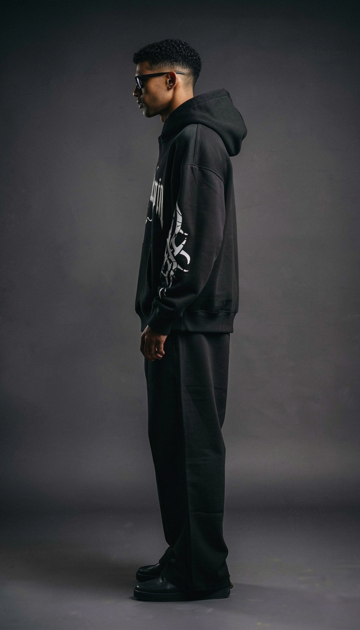 Silent Steppin Oversize Black Hoodie