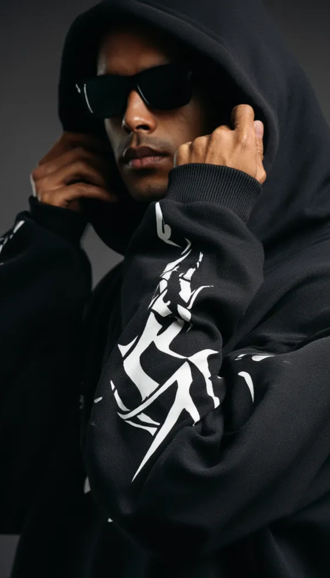 Silent Steppin Oversize Black Hoodie