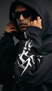 Silent Steppin Oversize Black Hoodie