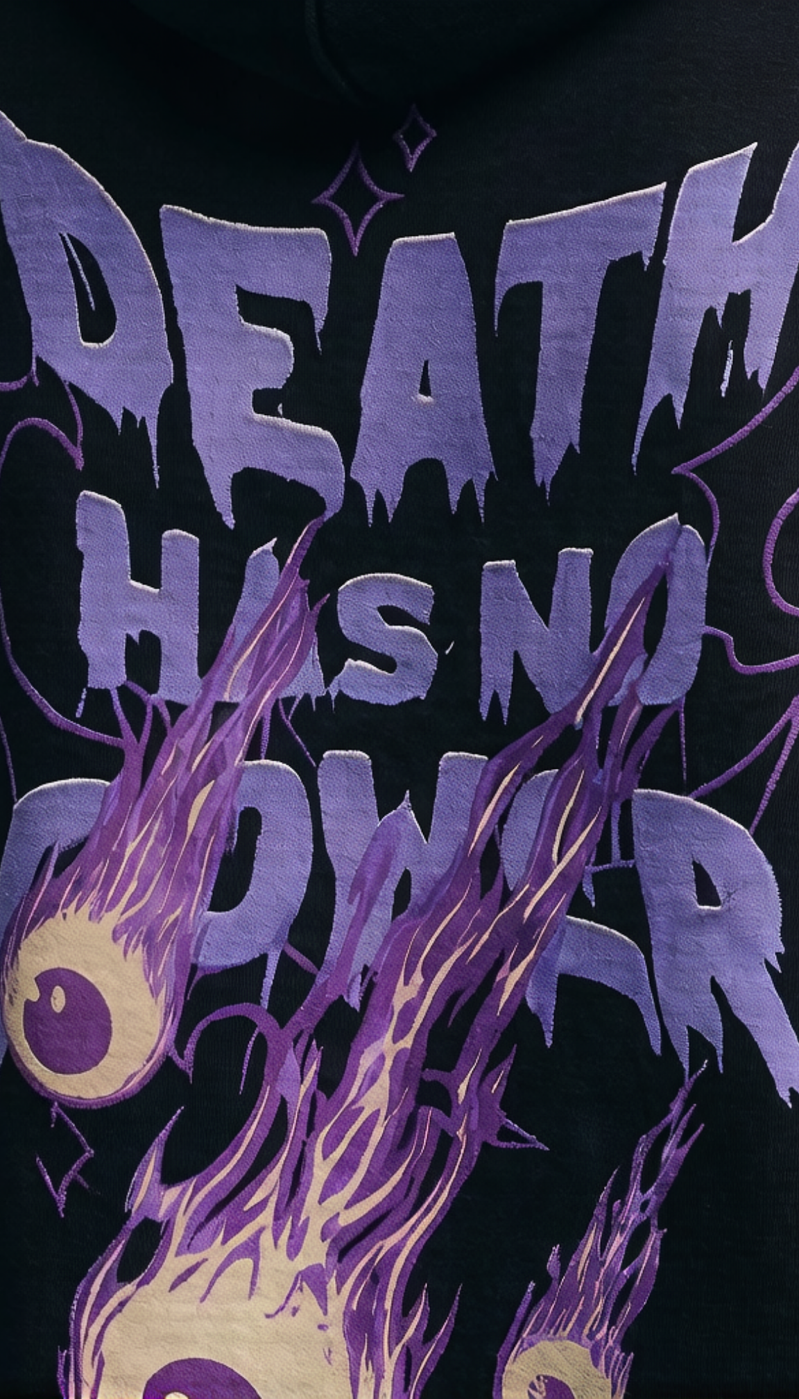 Death has No Power Black Oversize Hoodie