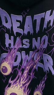 Death has No Power Black Oversize Hoodie