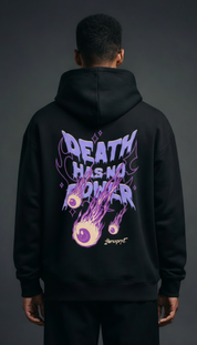 Death has No Power Black Oversize Hoodie