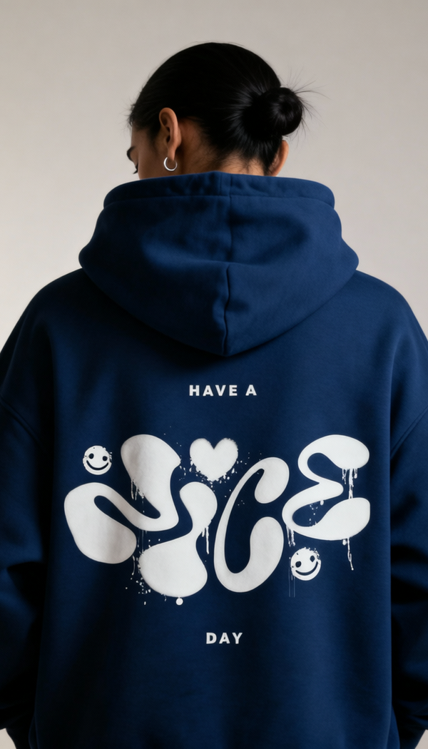 Have a Nice day Royal blue Oversize Hoodie