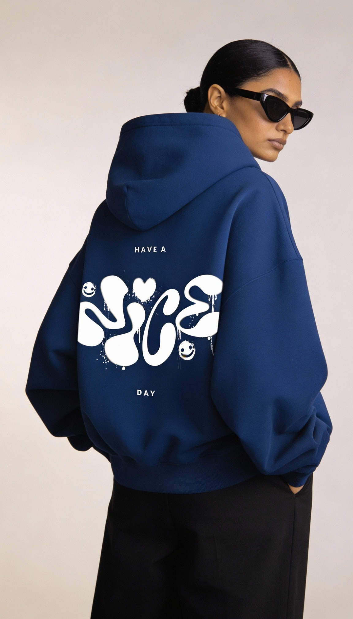 Have a Nice day Royal blue Oversize Hoodie