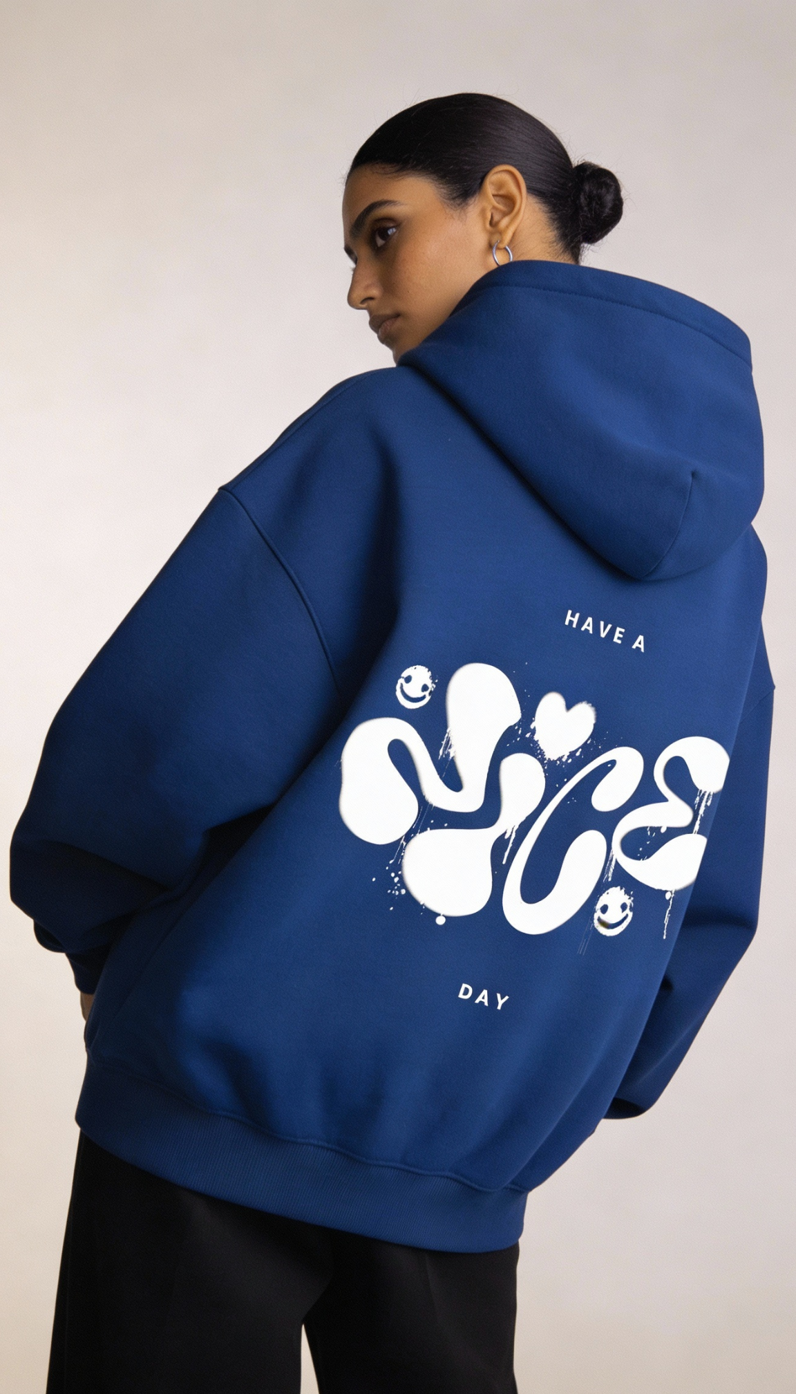 Have a Nice day Royal blue Oversize Hoodie