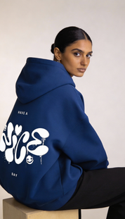 Have a Nice day Royal blue Oversize Hoodie