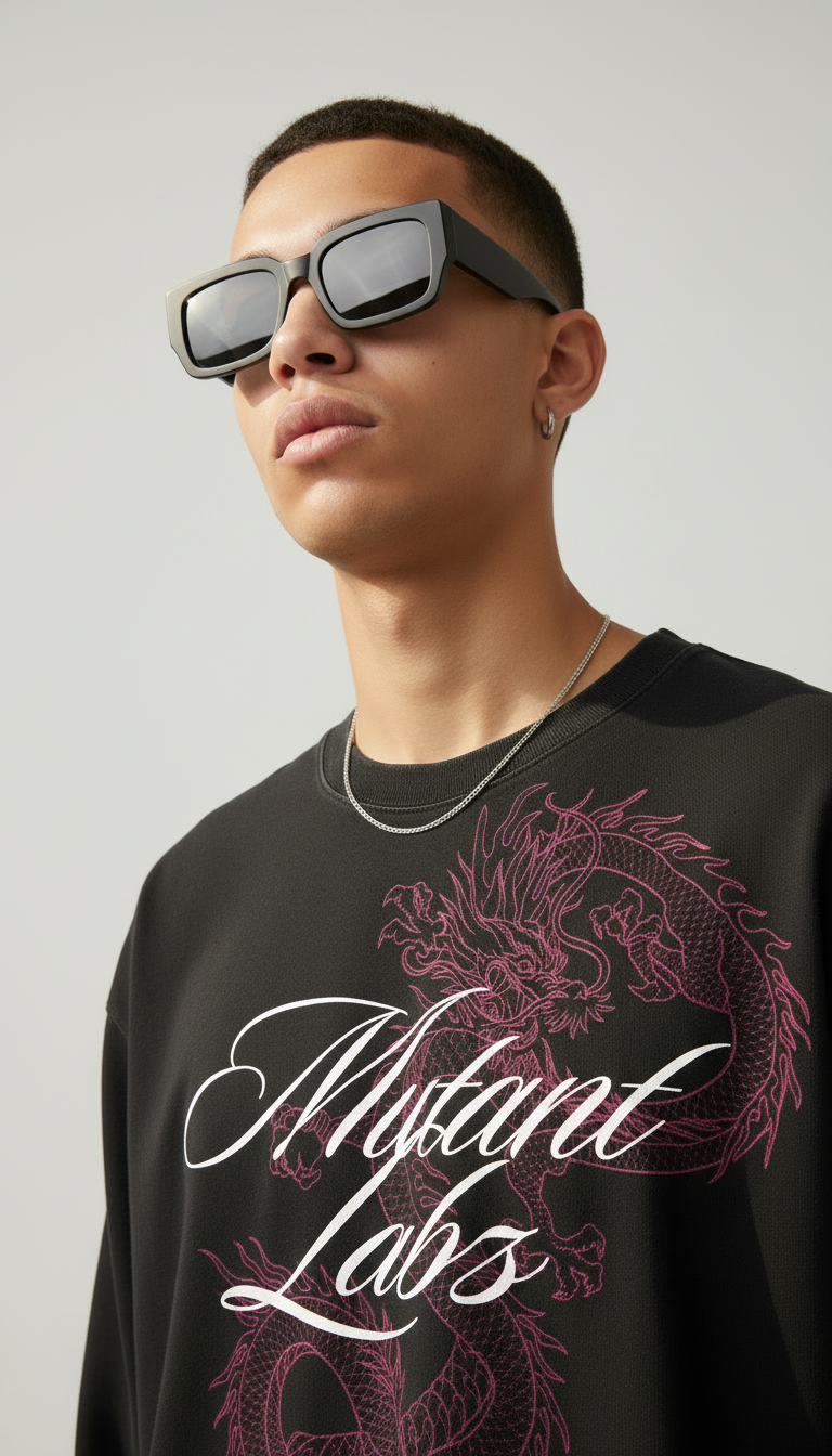 MTL Dragon Calligraphy Oversize Tee