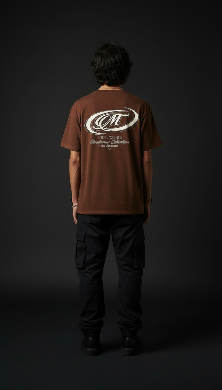Chrome Emblem – Mocha Oversized Tee