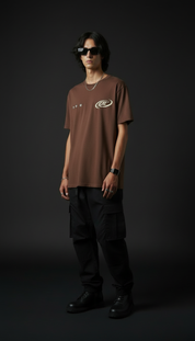 Chrome Emblem – Mocha Oversized Tee
