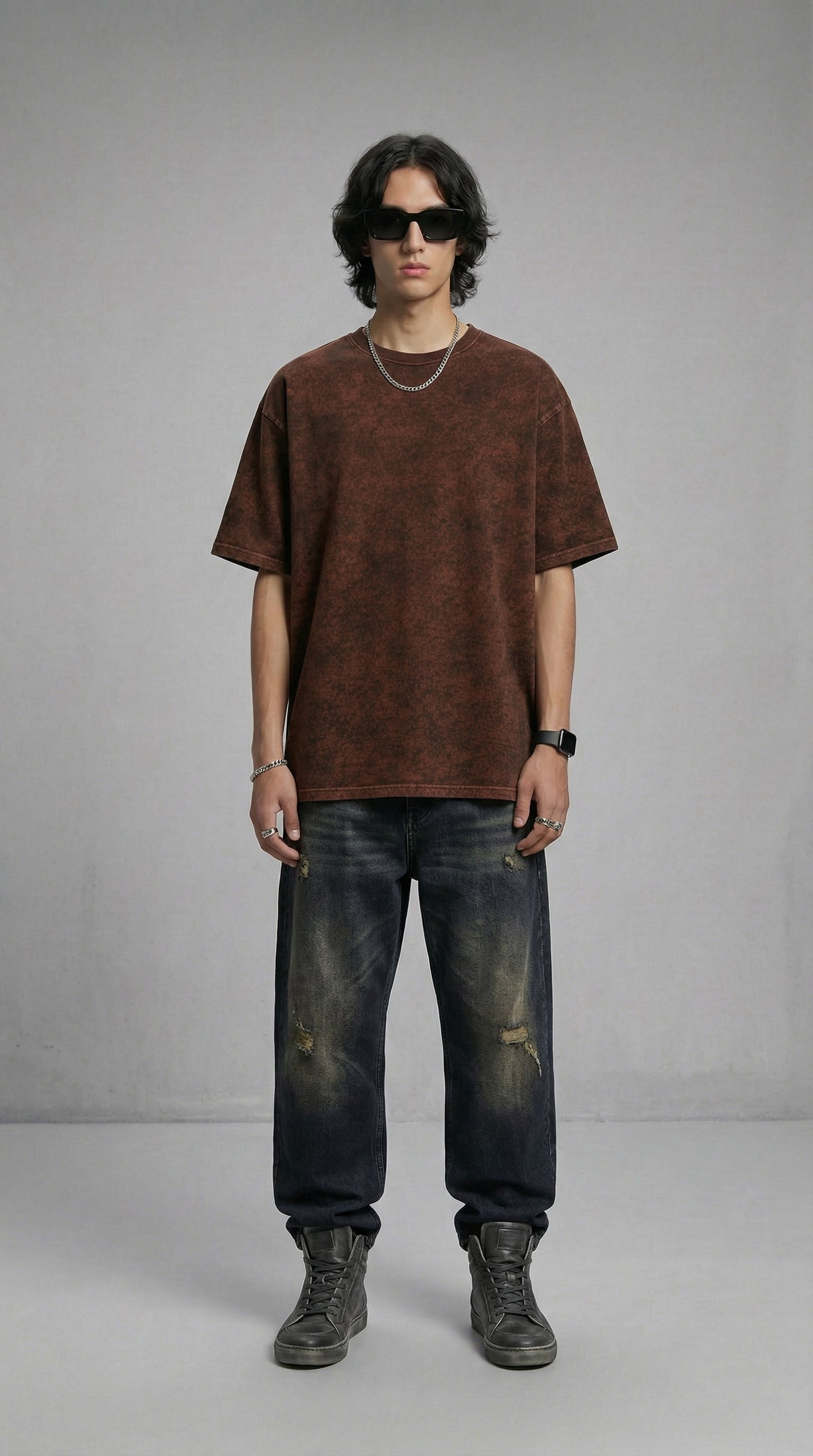 Brown Acid Wash Tee