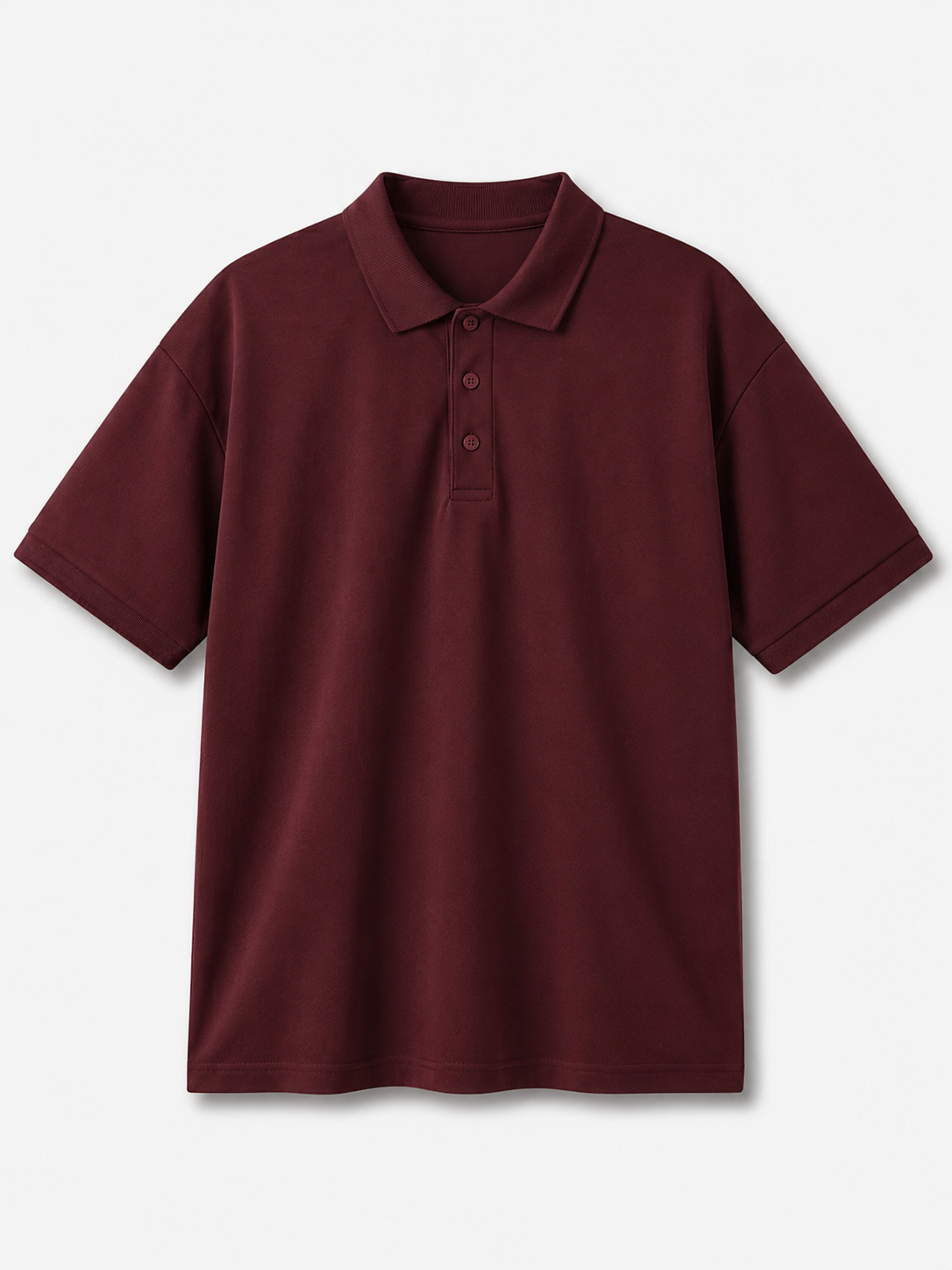 Wine Maroon Essential Polo Tee