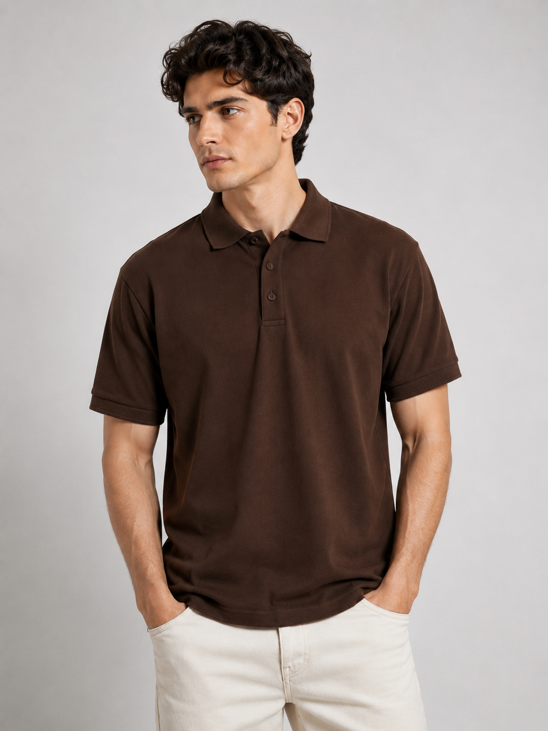 Espresso Brown Essential Polo Tee