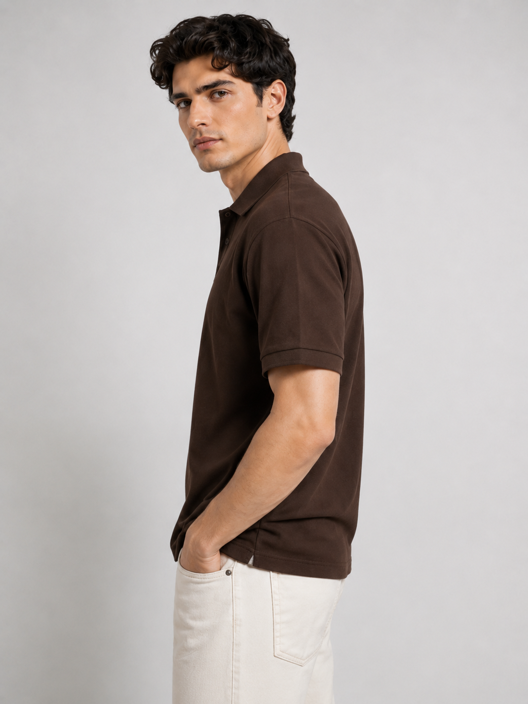 Espresso Brown Essential Polo Tee