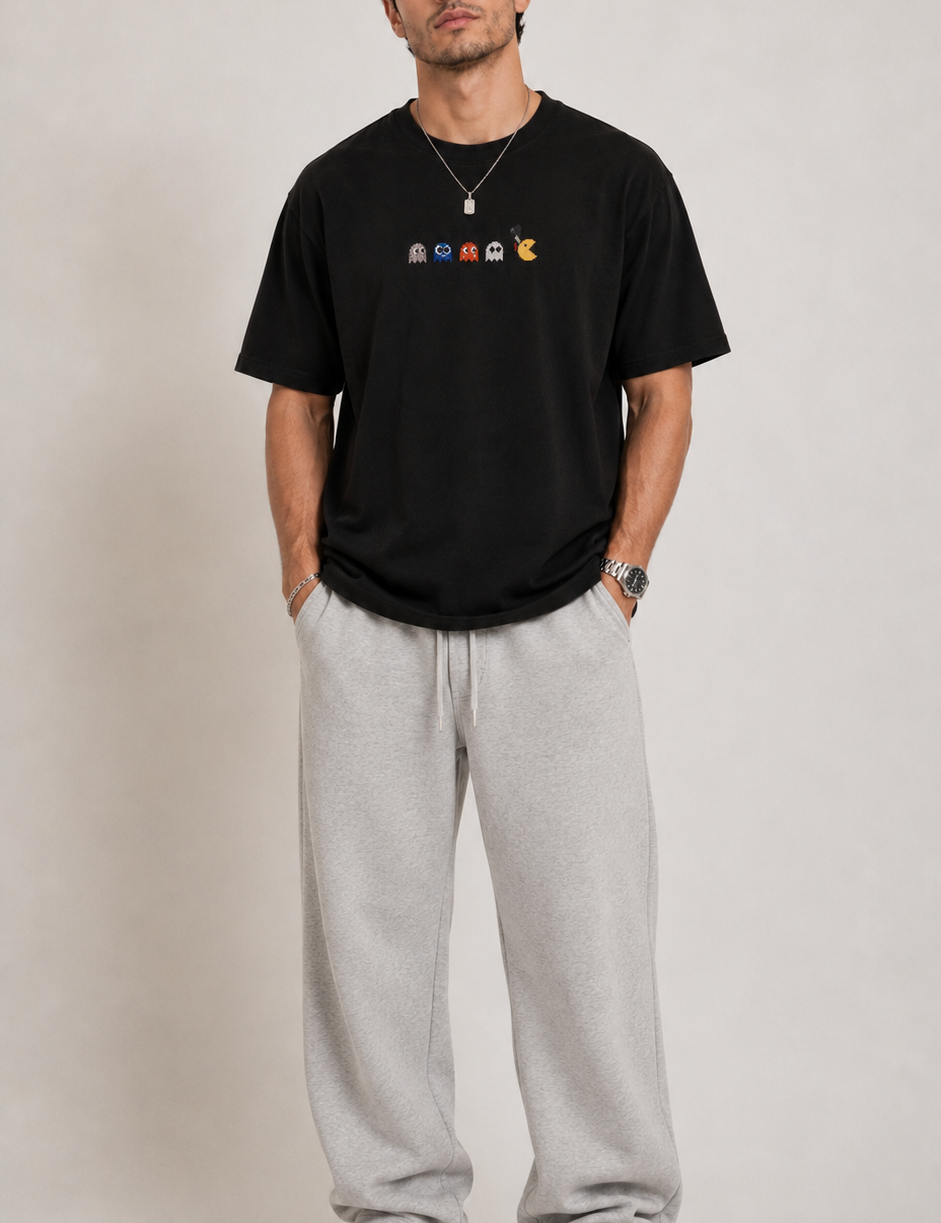 Pac Man Embroidered Oversize Tee