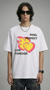 Pixel Perfect White Oversize Tee