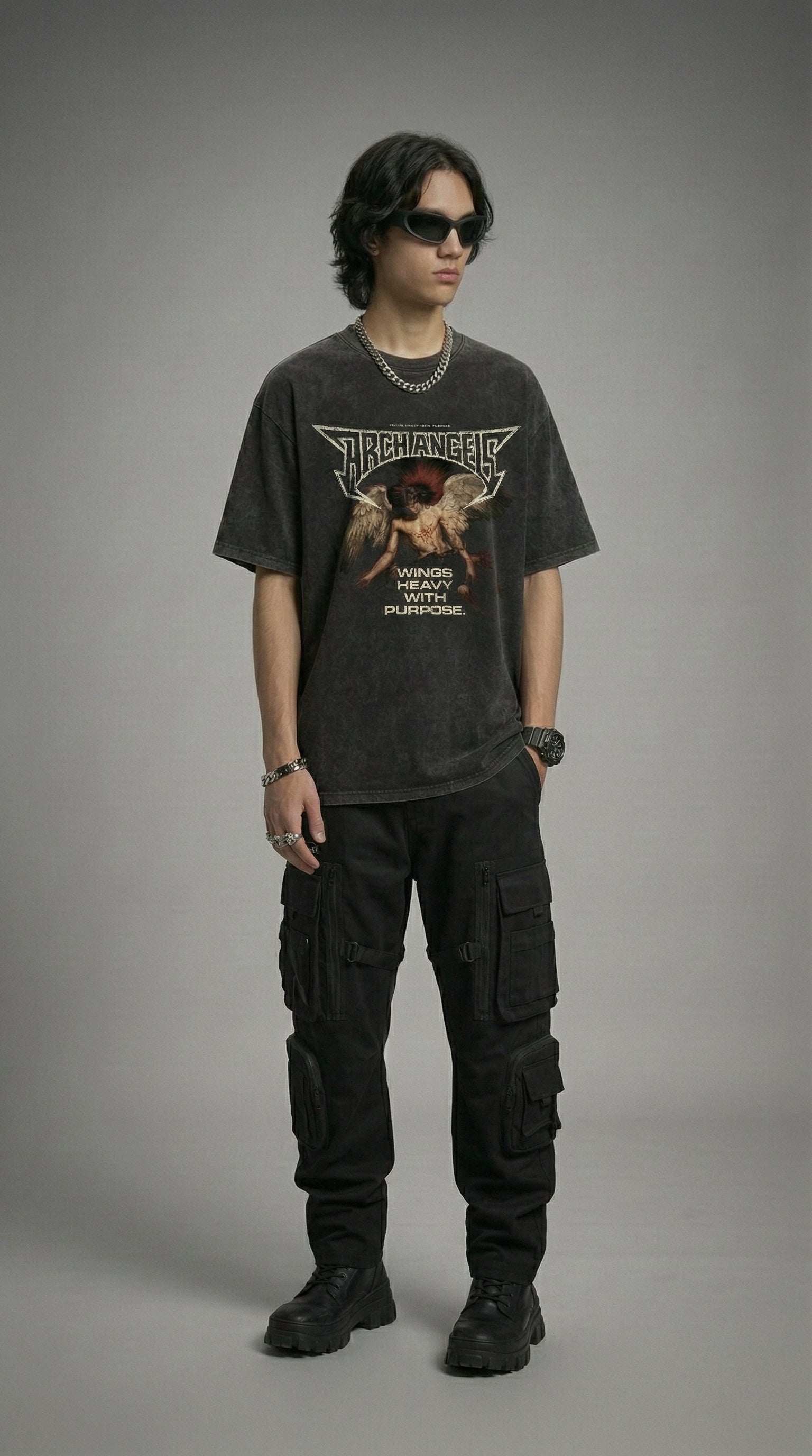 Wings of Purpose Acid Wash Tee