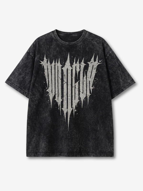 Obsidian Thorn Tee Black Acid Wash