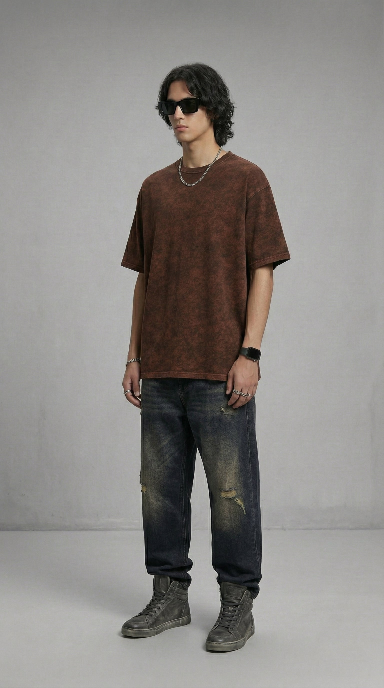 Brown Acid Wash Tee