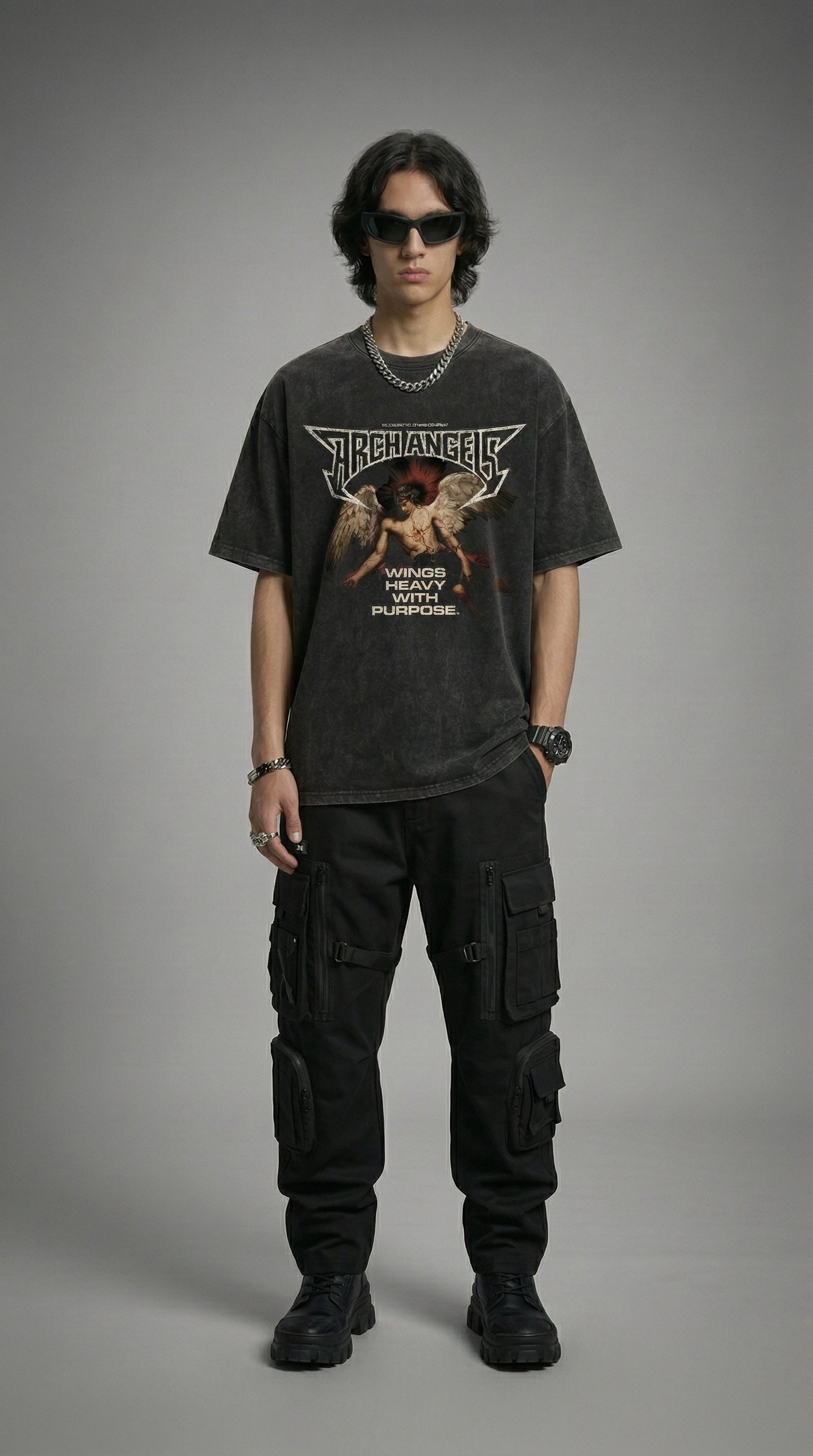 Wings of Purpose Acid Wash Tee