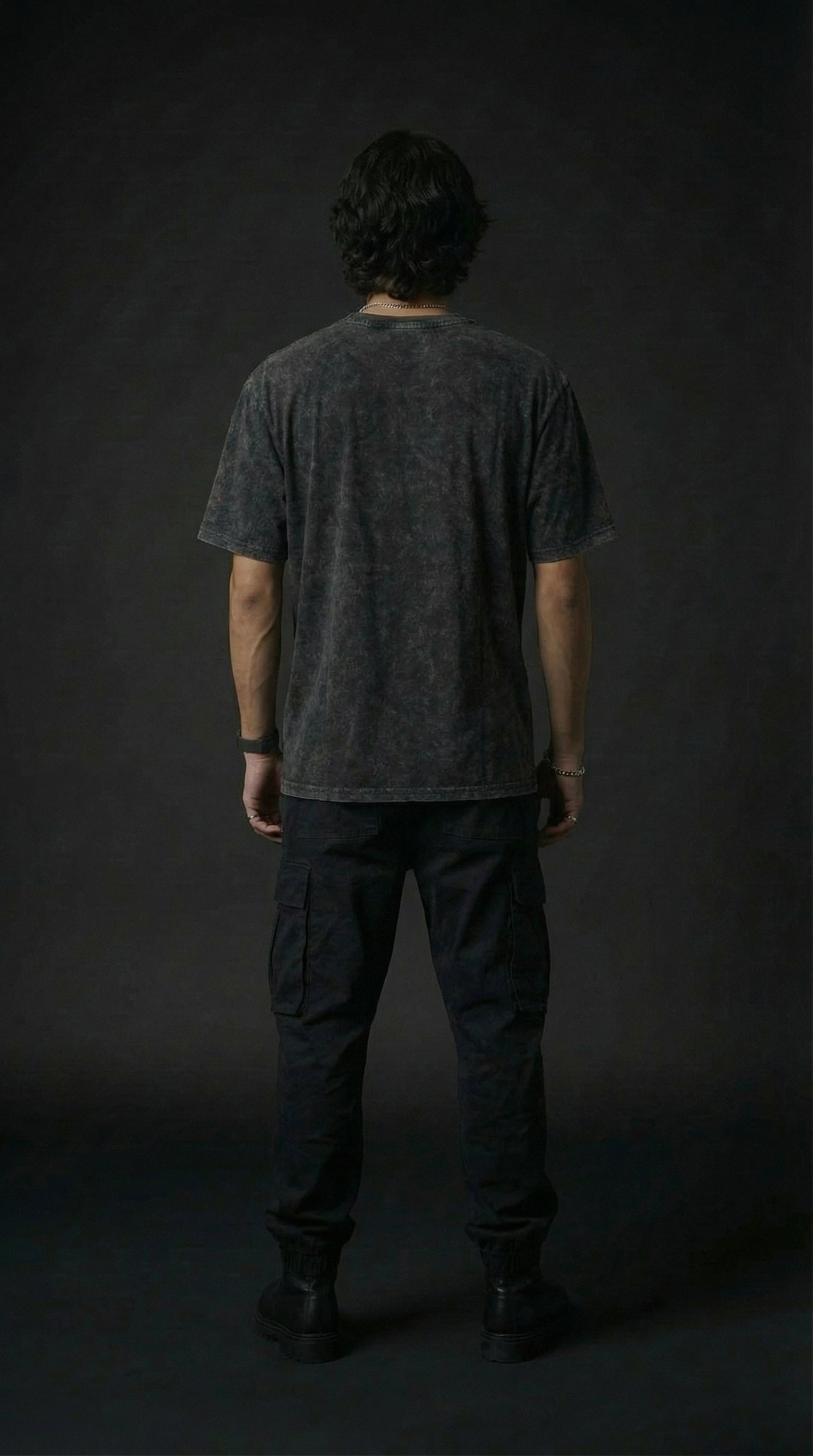 Black Acid Wash oversize Tee