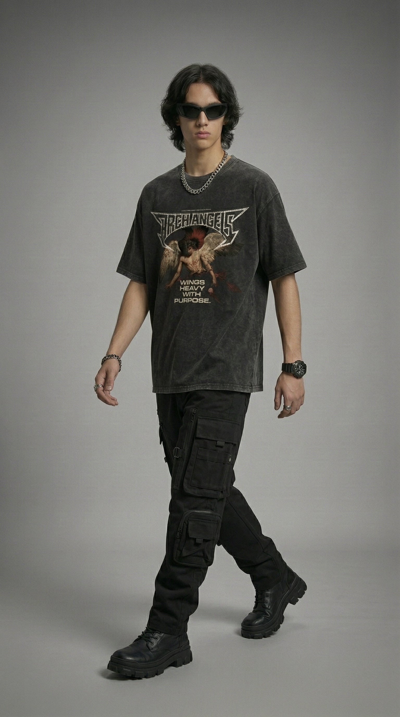 Wings of Purpose Acid Wash Tee