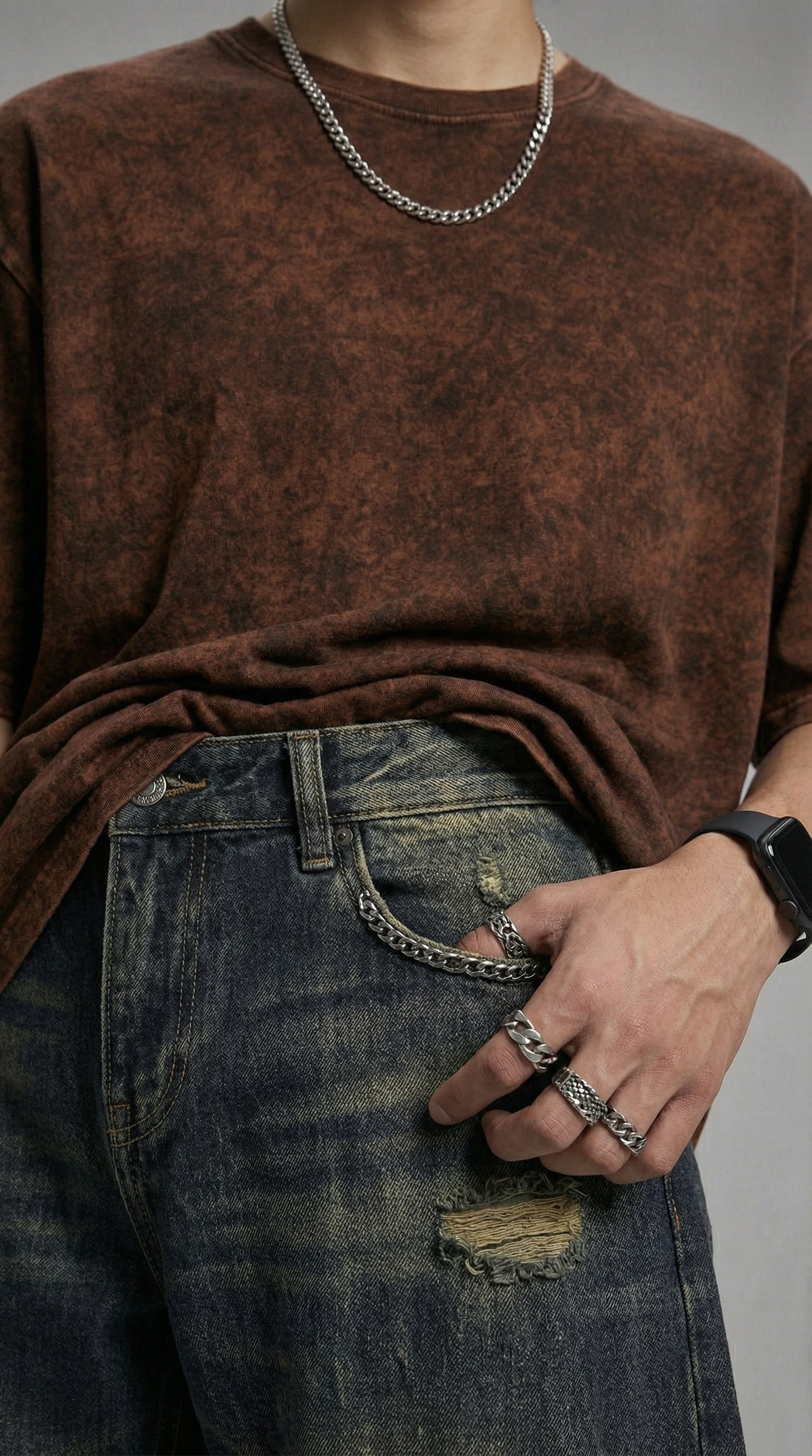 Brown Acid Wash Tee