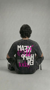 Make it Happen Acid Wash oversize T shirt