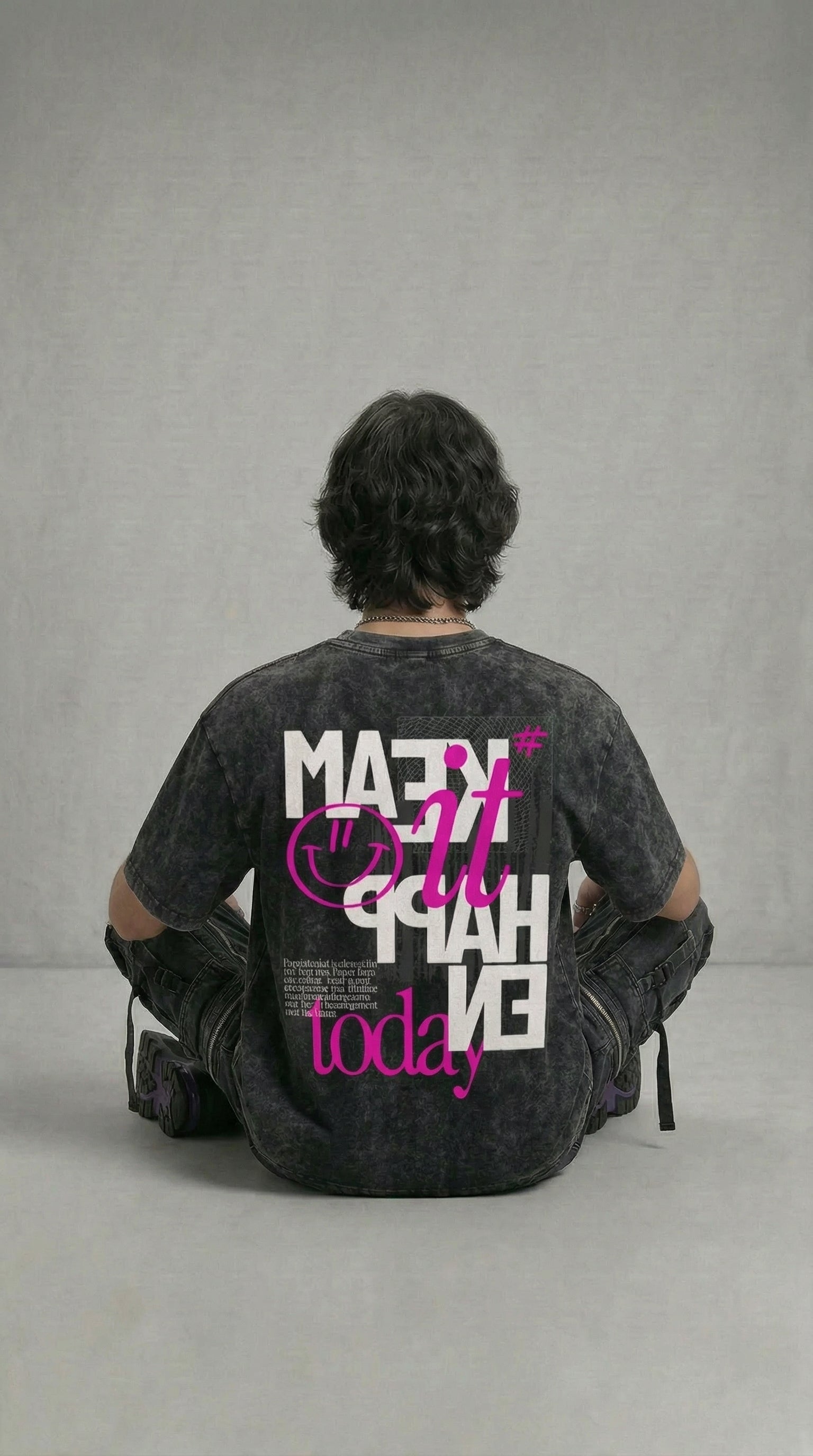Make it Happen Acid Wash oversize T shirt