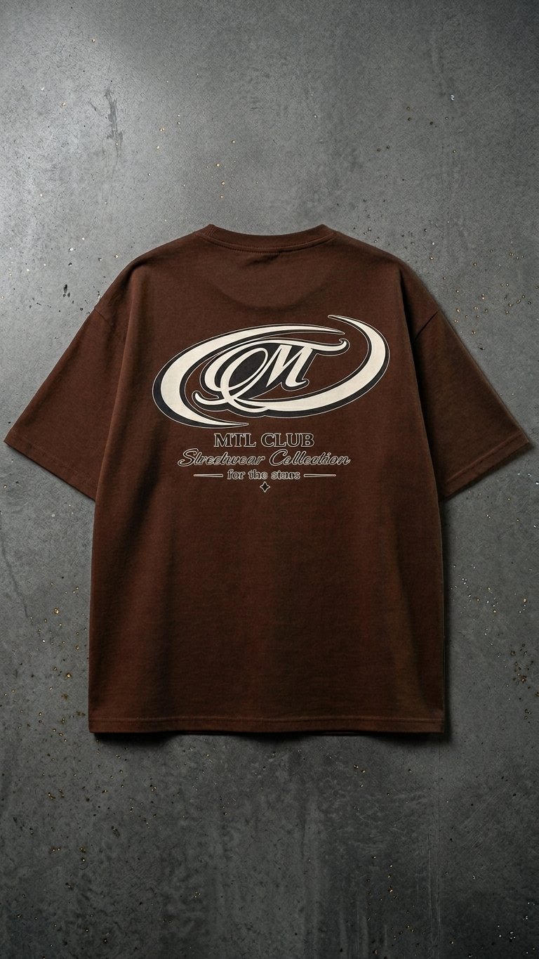 Chrome Emblem – Mocha Oversized Tee