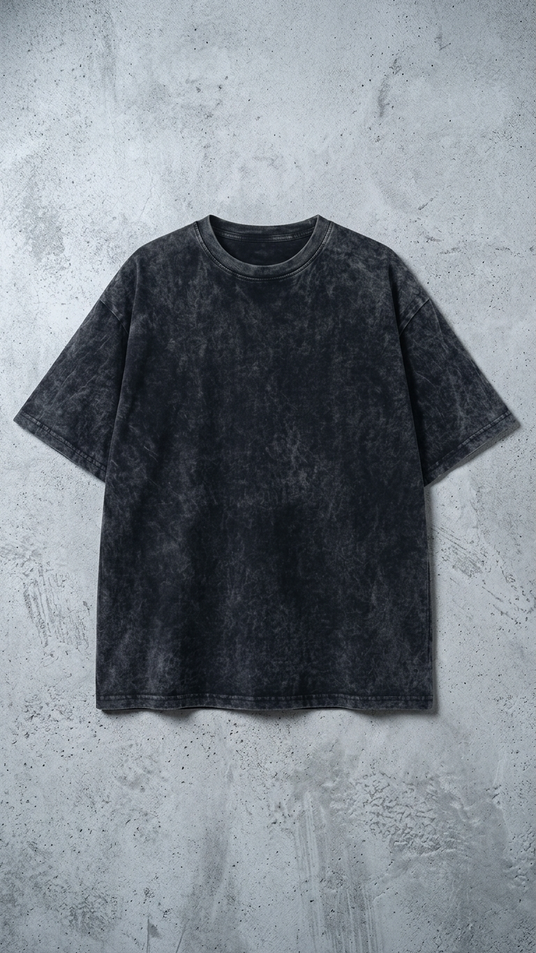 Black Acid Wash oversize Tee