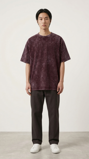Maroon Acid Wash Tee