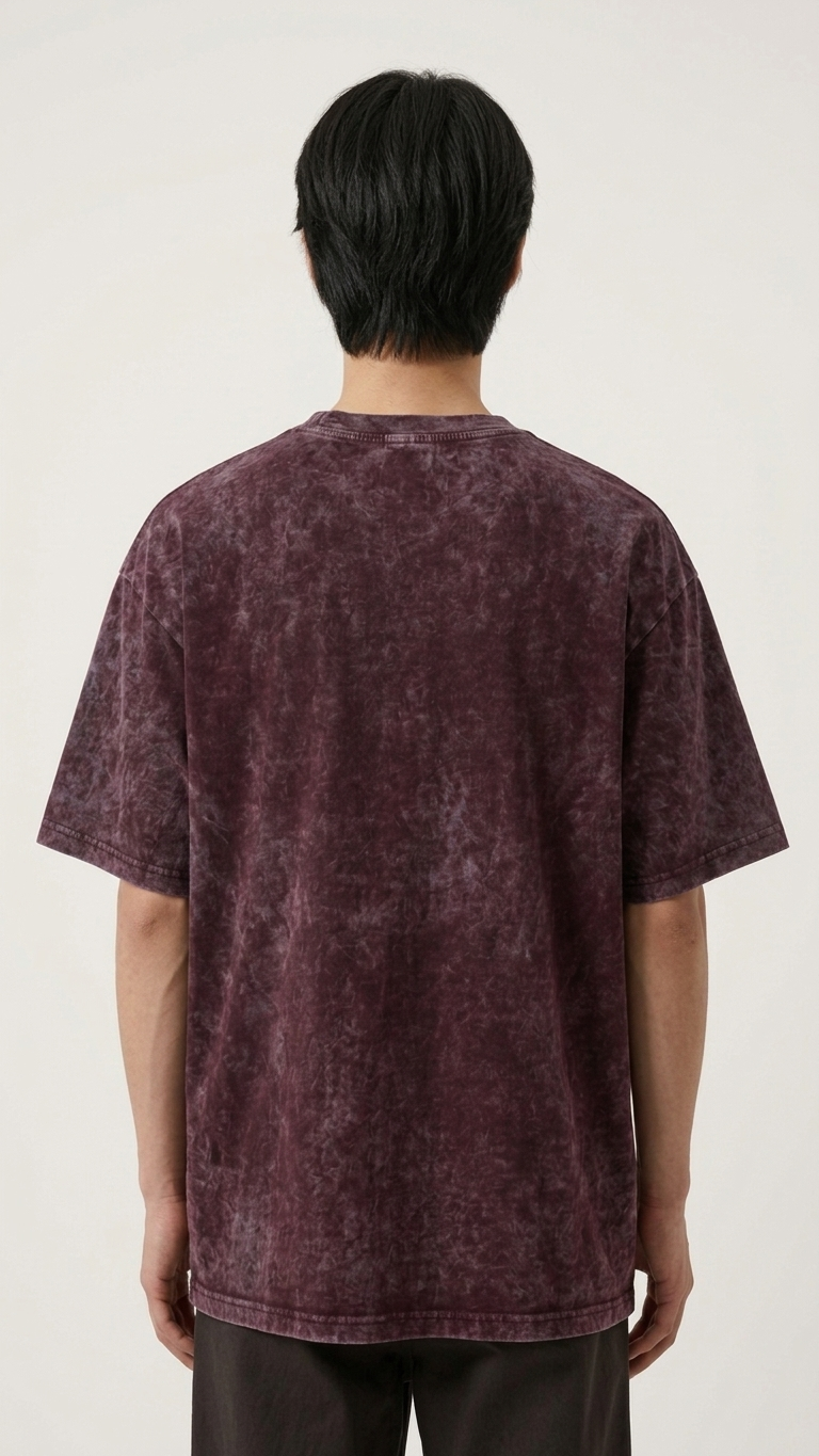 Maroon Acid Wash Tee