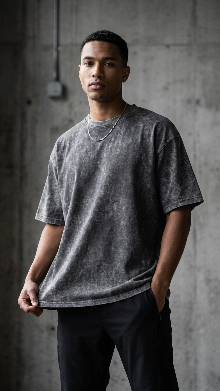 Grey Acid Wash Tee