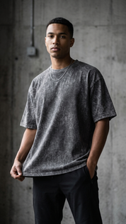 Grey Acid Wash Tee