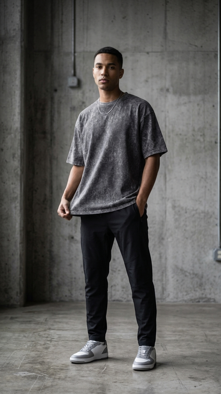 Grey Acid Wash Tee