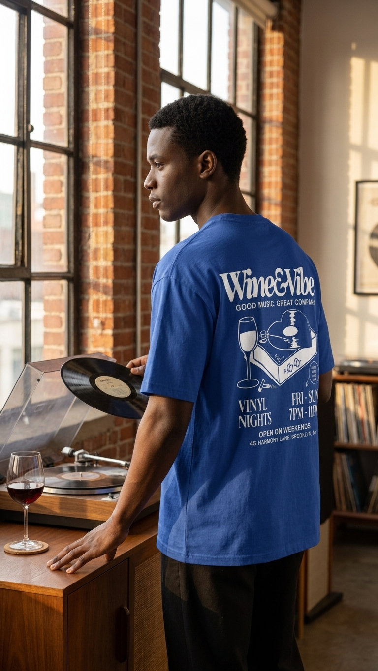 Royal Blue Late Night Club Oversize Tee