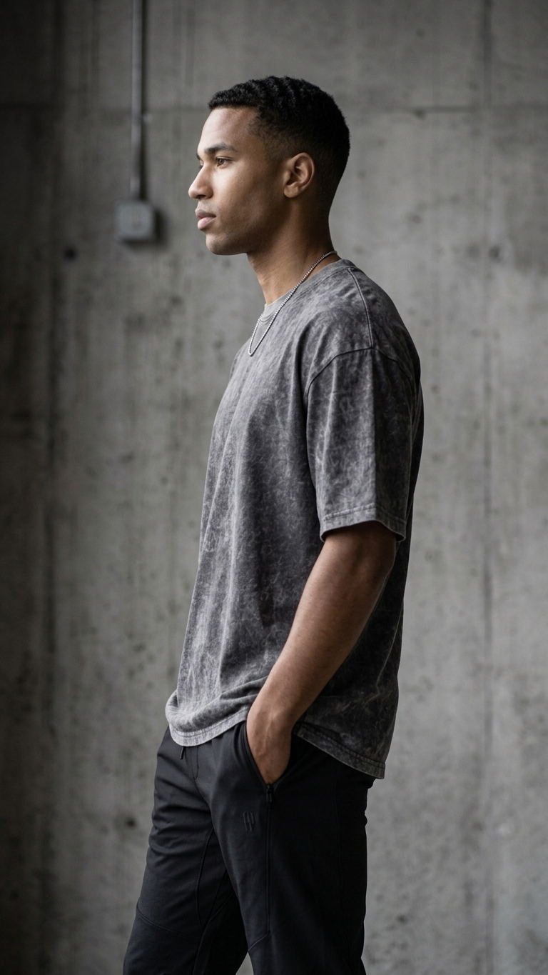 Grey Acid Wash Tee