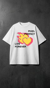 Pixel Perfect White Oversize Tee