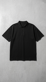 Black Essential Polo Tee