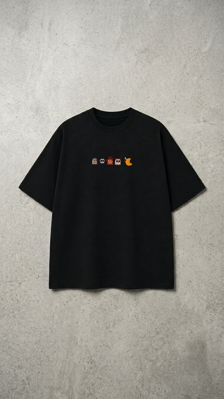 Pac Man Embroidered Oversize Tee