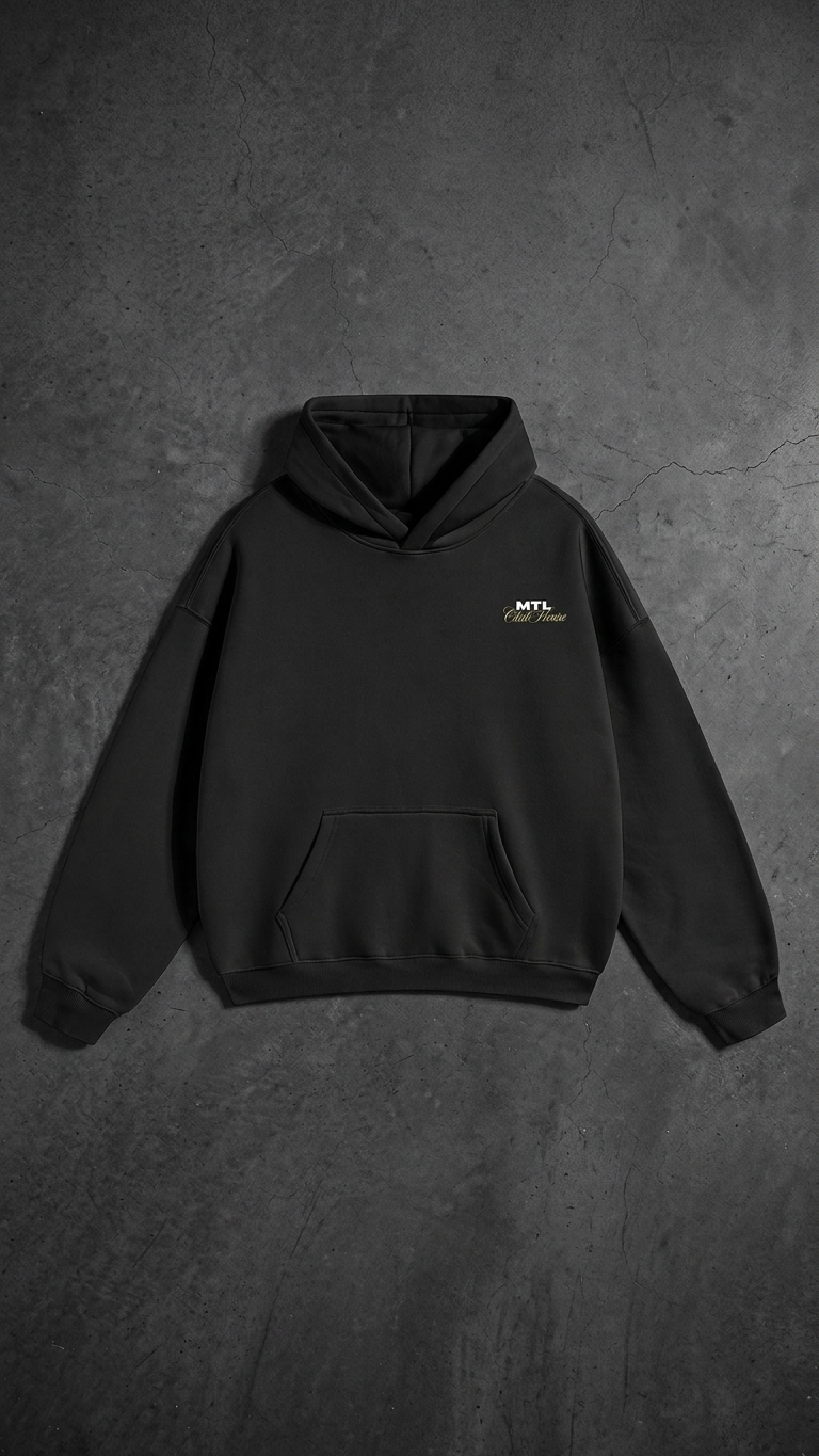 MTL Black Dropshoulder Hoodie