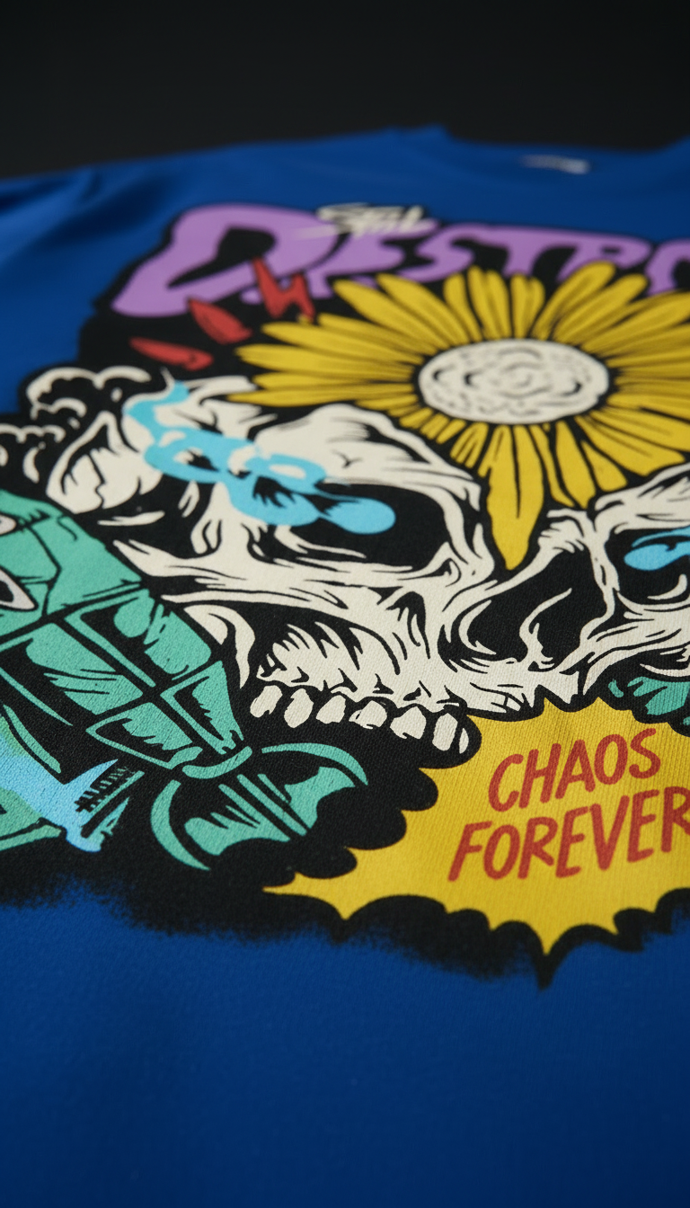 Destroy Oversize T Shirt Blue