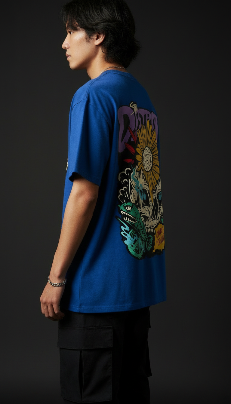 Destroy Oversize T Shirt Blue