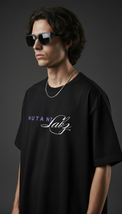 MTL Signature Script Oversize Black T Shirt